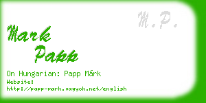 mark papp business card